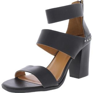 Dolce Vita Womens Cereave Black Leather Ankle Strap Block Heels Shoes NWT